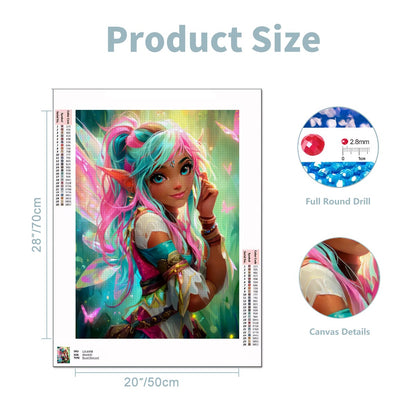 Glimmersprite – 5D Diamond Painting Kit (50x70 cm / 20"x28") | Round Acrylic Drills