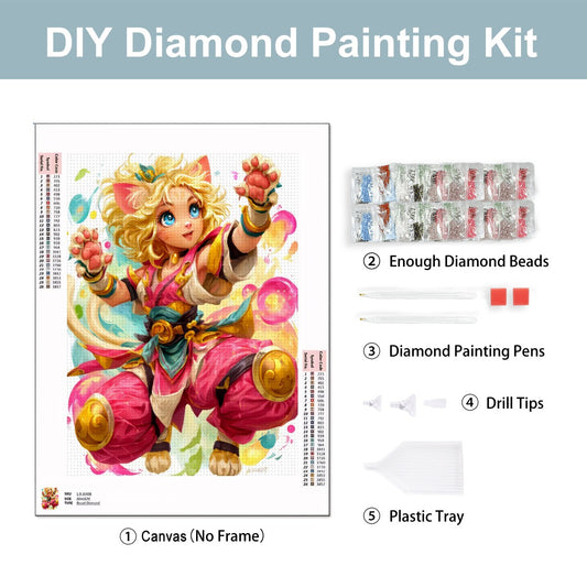 Pawko Power – 5D Diamond Painting Kit (50x70 cm / 20"x28") | Round Acrylic Drills