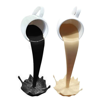 Spill Flow: Floating Coffee Cup Sculpture - YLJ Art Shop