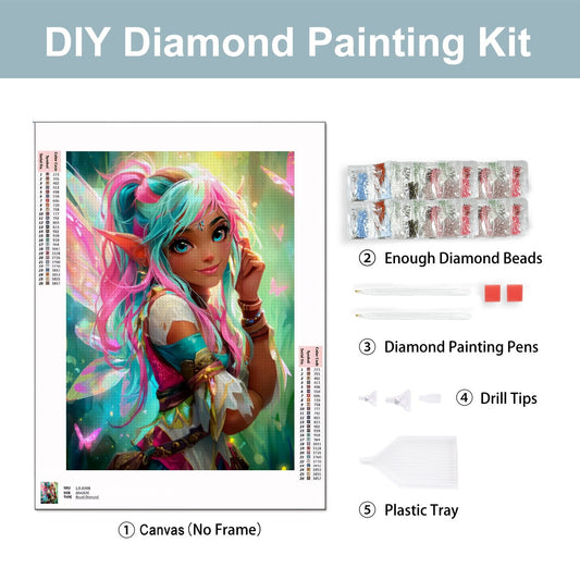 Glimmersprite – 5D Diamond Painting Kit (50x70 cm / 20"x28") | Round Acrylic Drills