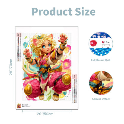 Pawko Power – 5D Diamond Painting Kit (50x70 cm / 20"x28") | Round Acrylic Drills