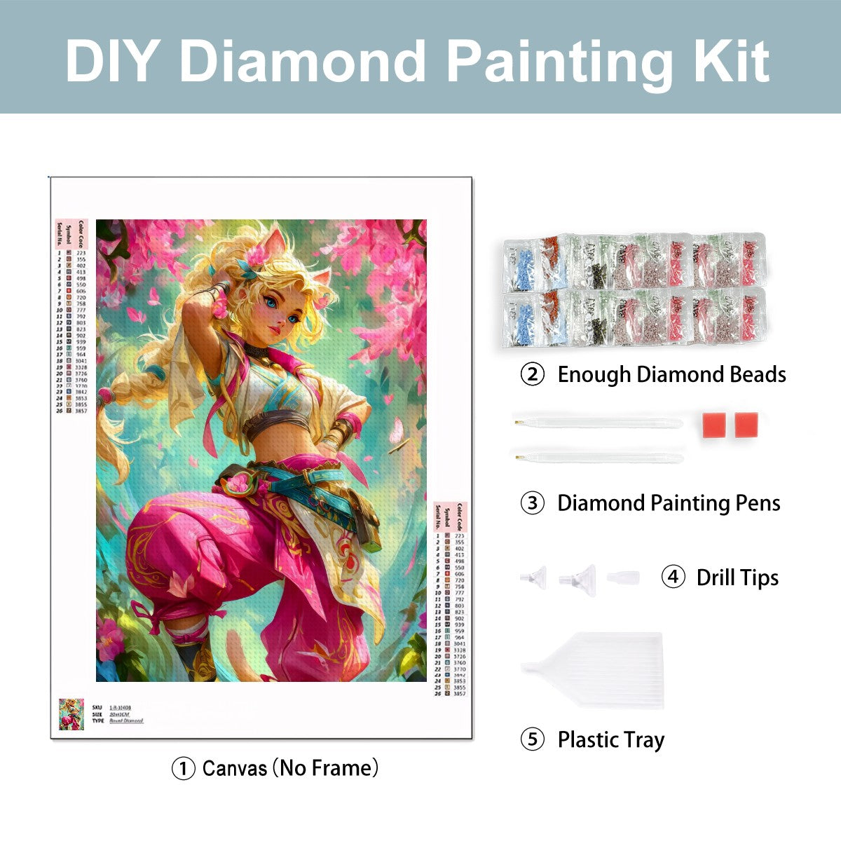 Cherrytail Spirit – 5D Diamond Painting Kit (50x70 cm / 20"x28") | Round Acrylic Drills
