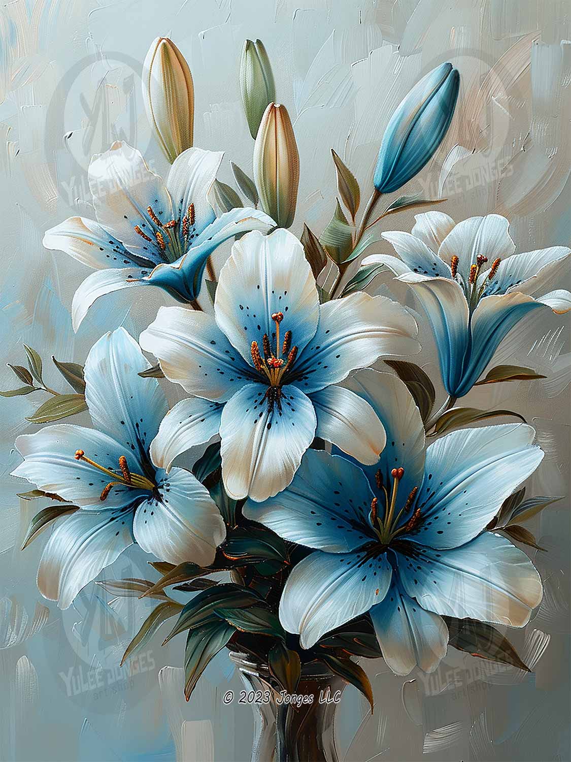 Blue Lily Bouquet - Flowers Diamond Painting Kit - YLJ Art Shop - YLJ Art Shop