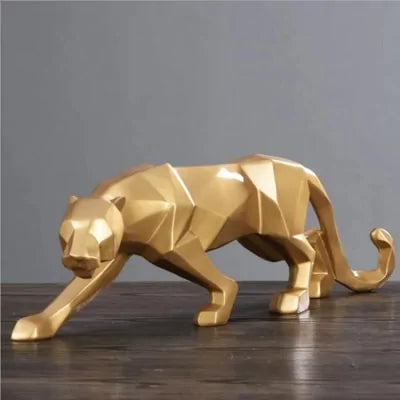 Elegance in Motion: Resin Leopard Statue - YLJ Art Shop