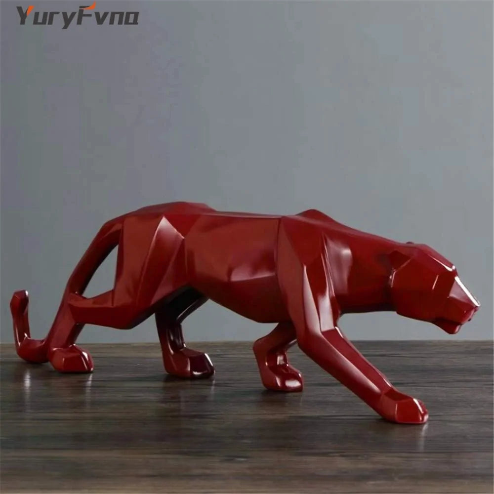 Elegance in Motion: Resin Leopard Statue - YLJ Art Shop