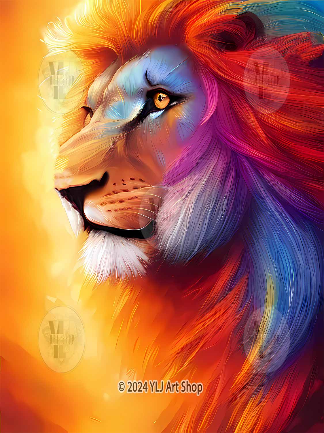 Long Mane Lion - Full Drill Diamond Painting Kit - YLJ Art Shop