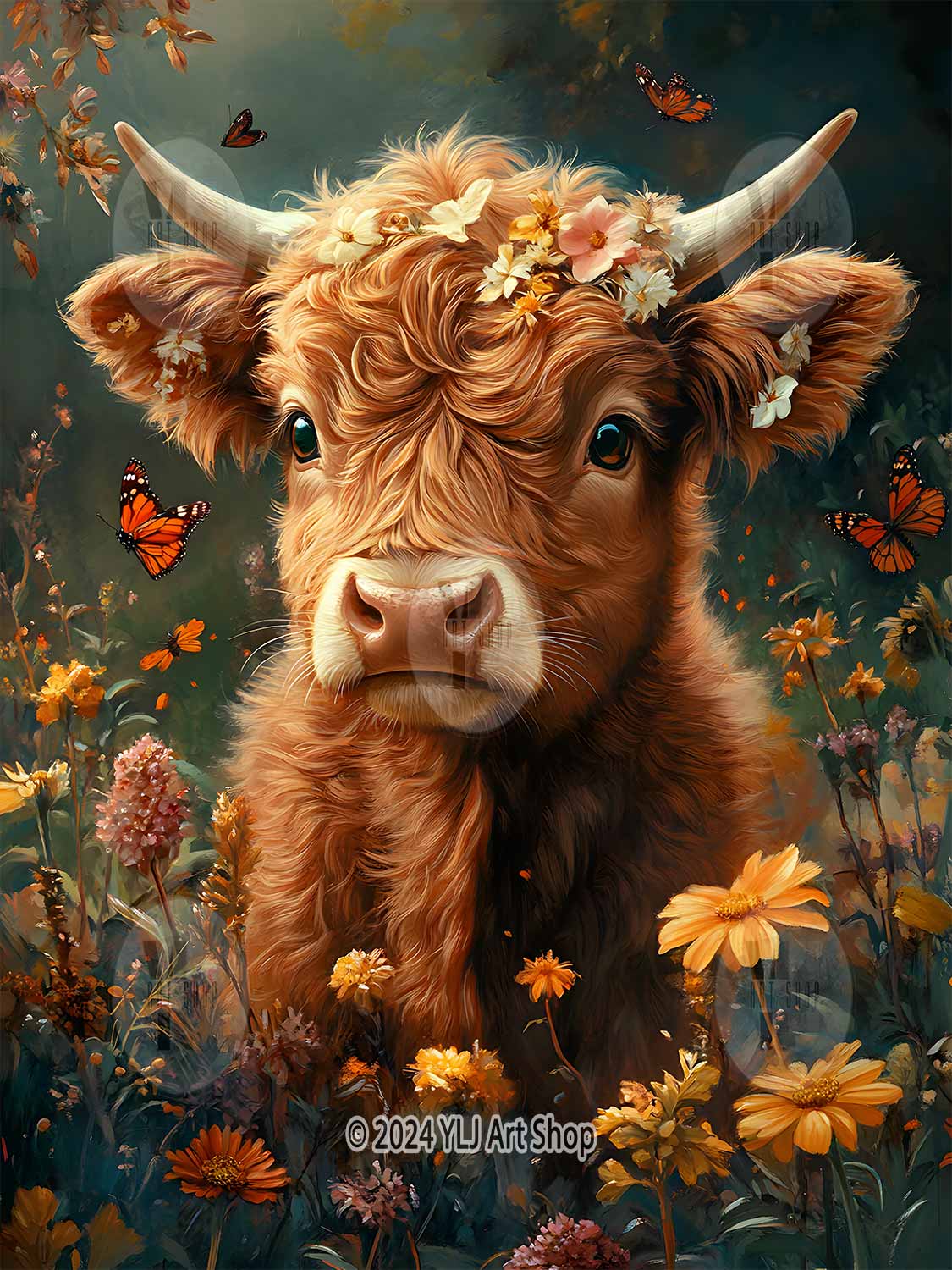 Meadow Guardian - Cow Diamond Painting Kit - YLJ Art Shop - YLJ Art Shop