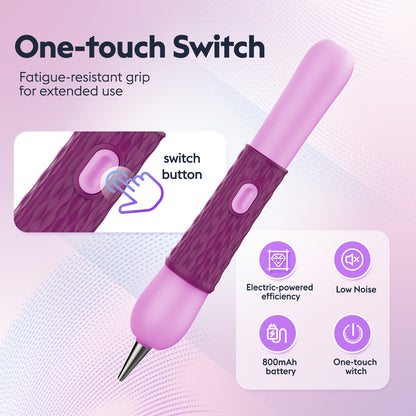 Electric painting pen with soft-grip and simple on-off button