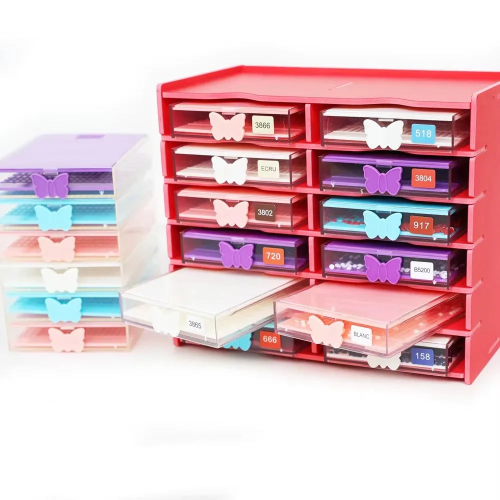 Diamond Painting Storage Organizer – 12/24/48 Slot Tray & Rack Set for DIY Drill Accessories