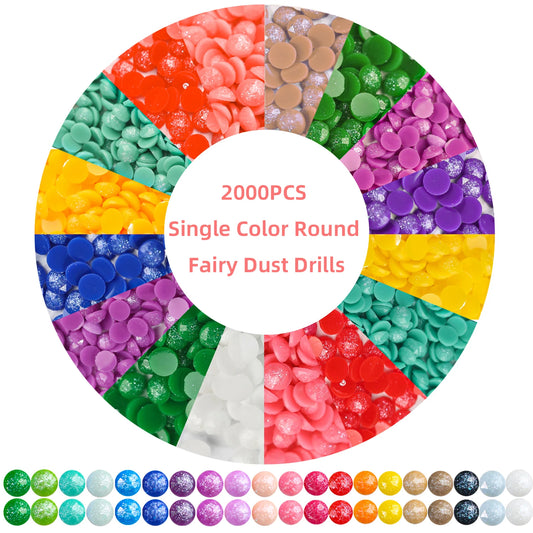 Magical Fairy Dust Diamond Painting Beads – 2000pcs of Sparkling 2.8mm Round Resin Crystals for Dazzling Art Creations