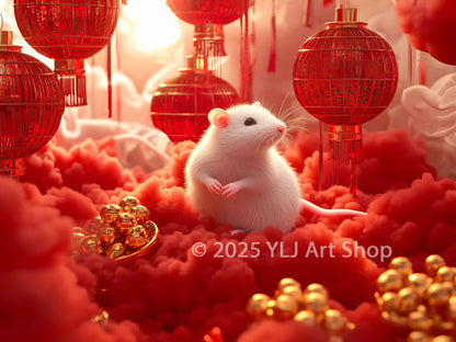 Prosperous Lunar Rat - Chinese Zodiac Diamond Painting Kit - YLJ Art Shop