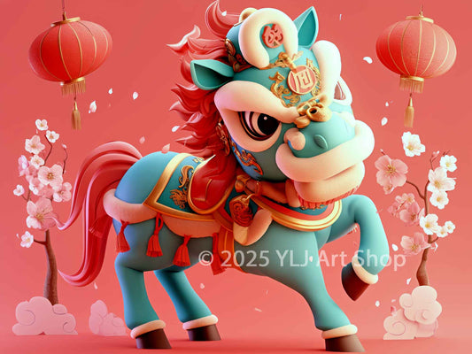 Celestial Horse Spirit - Chinese Zodiac Diamond Painting Kit - YLJ Art Shop