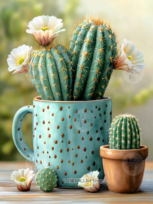 Desert Cup Magic - Cactus Diamond Painting Kit - YLJ Art Shop