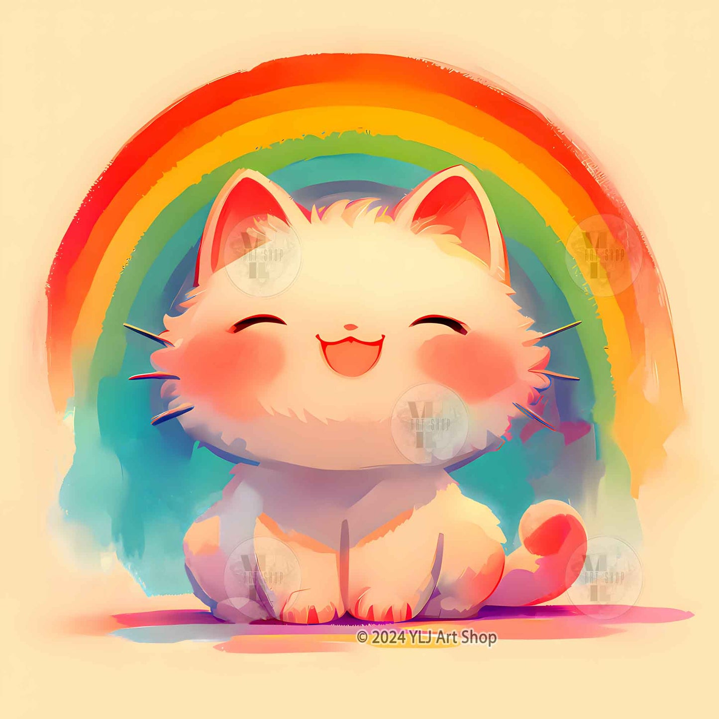 Happy Rainbow Cat - Toon Diamond Painting Kit - YLJ Art Shop