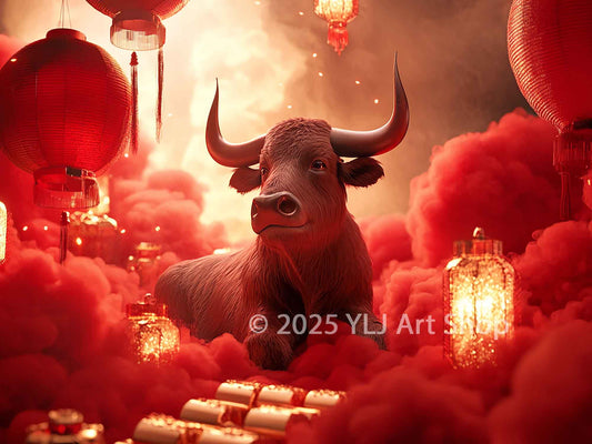 Lunar Ox Serenity - Chinese Zodiac Diamond Painting Kit - YLJ Art Shop