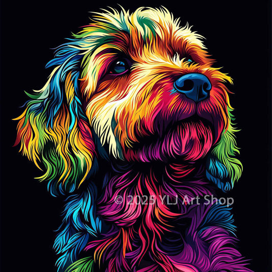 Neon Doodle - Dog Diamond Painting Kit - YLJ Art Shop