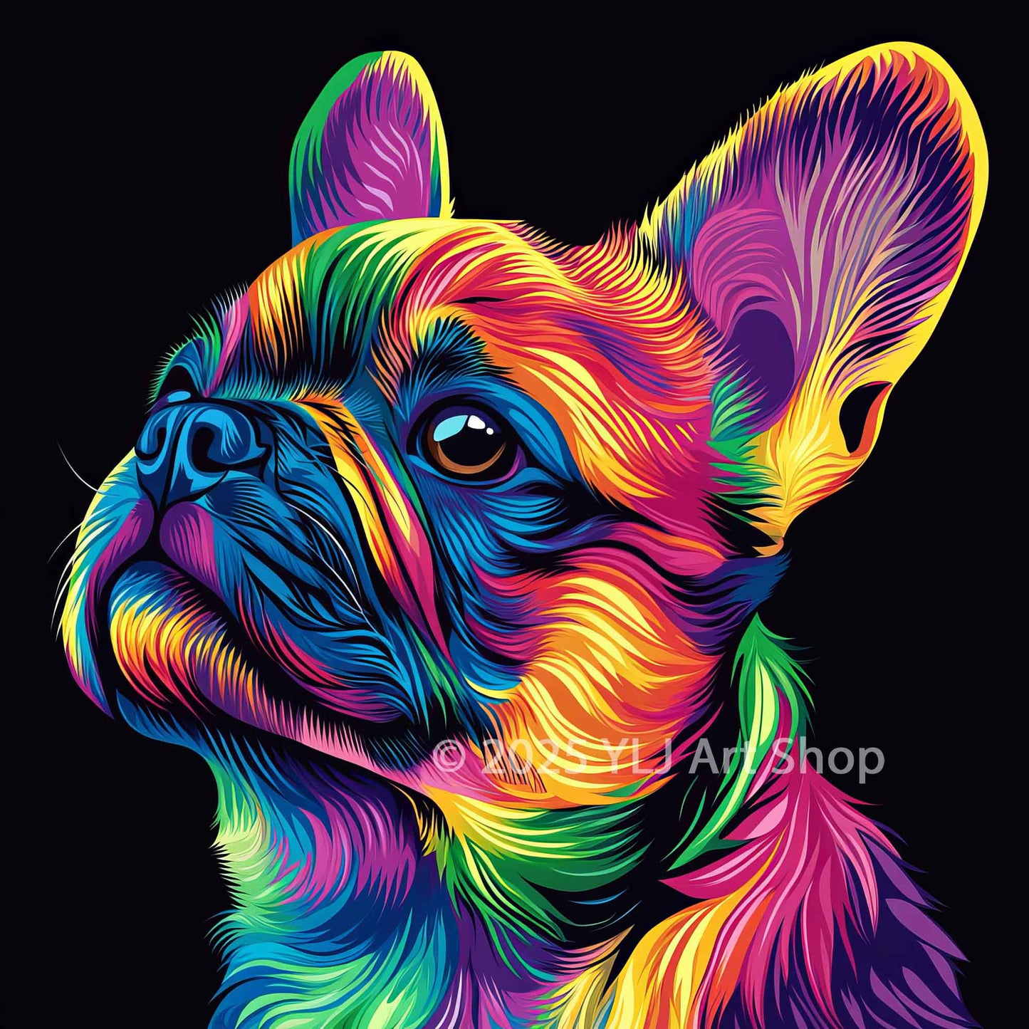 Rainbow Frenchie - Dog Diamond Painting Kit - YLJ Art Shop