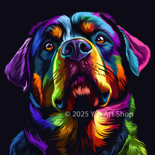 Rainbow Rottie - Dog Diamond Painting Kit - YLJ Art Shop