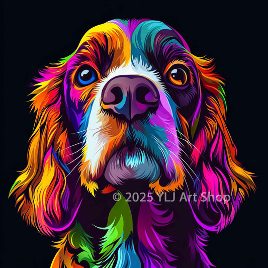 Rainbow Spaniel - Dog Diamond Painting Kit - YLJ Art Shop