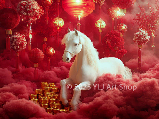 Starlit Horse Serenity - Chinese Zodiac Diamond Painting Kit - YLJ Art Shop