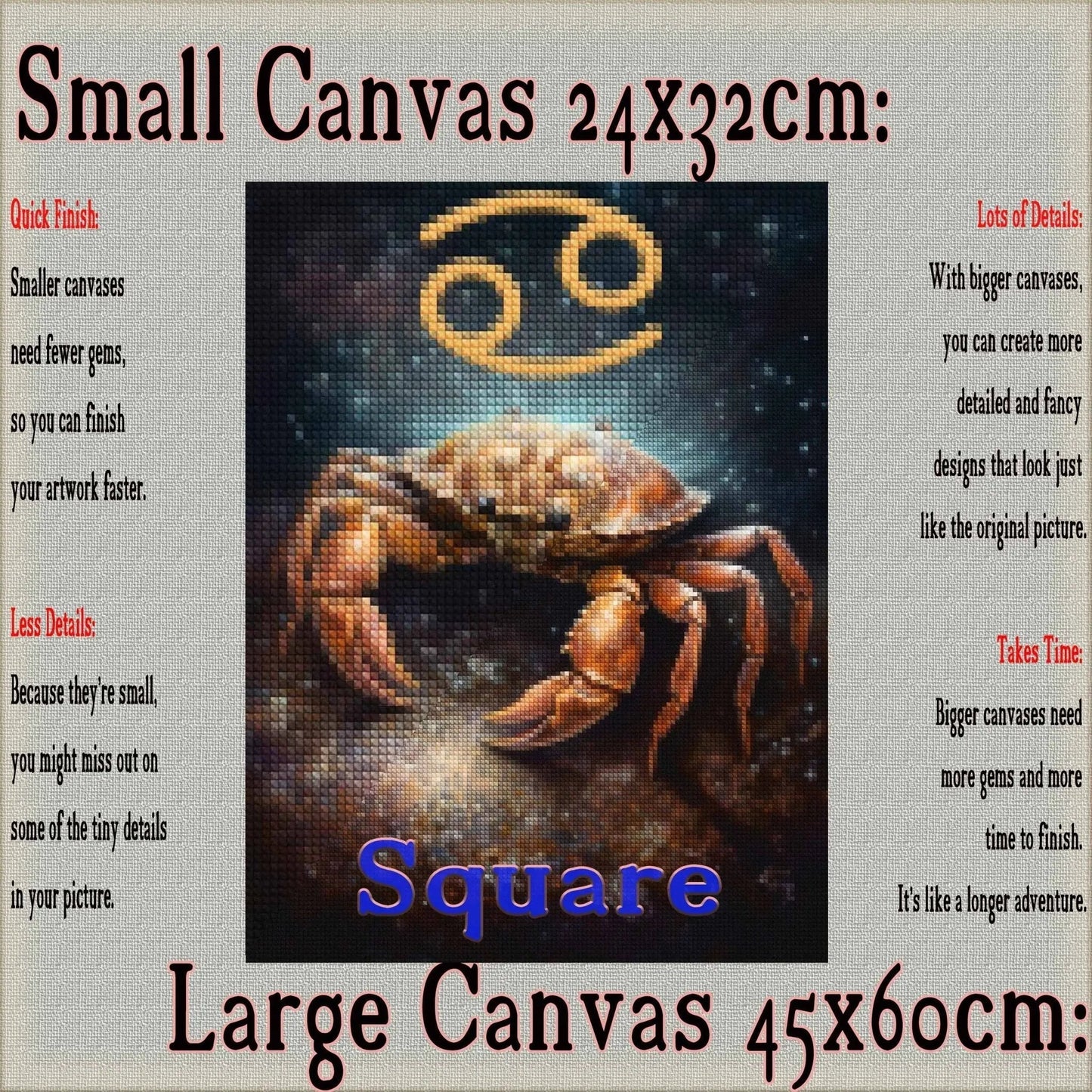 Cancer - Horoscope Diamond Painting Kit - YLJ ArtShop - YLJ Art Shop