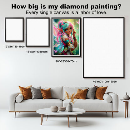 Glimmersprite – 5D Diamond Painting Kit (50x70 cm / 20"x28") | Round Acrylic Drills