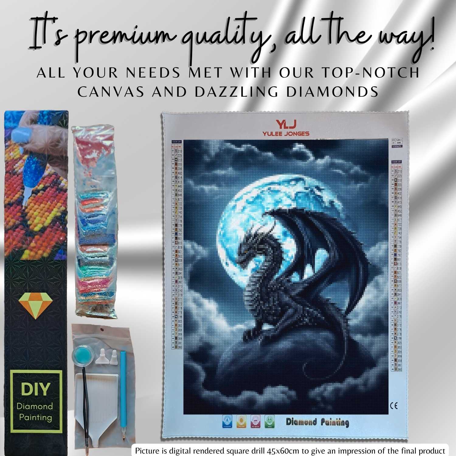 Celestial Dragon - Dragon Diamond Painting Kit - YLJ Art Shop - YLJ Art Shop