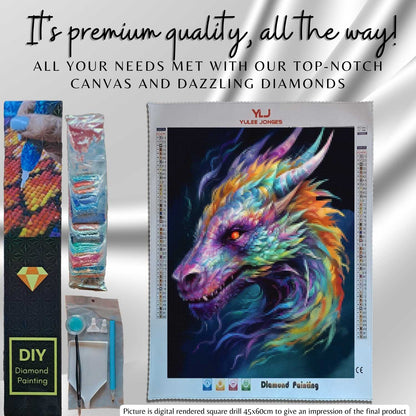 Chromatic Dragon - Dragon Diamond Painting Kit - YLJ Art Shop - YLJ Art Shop