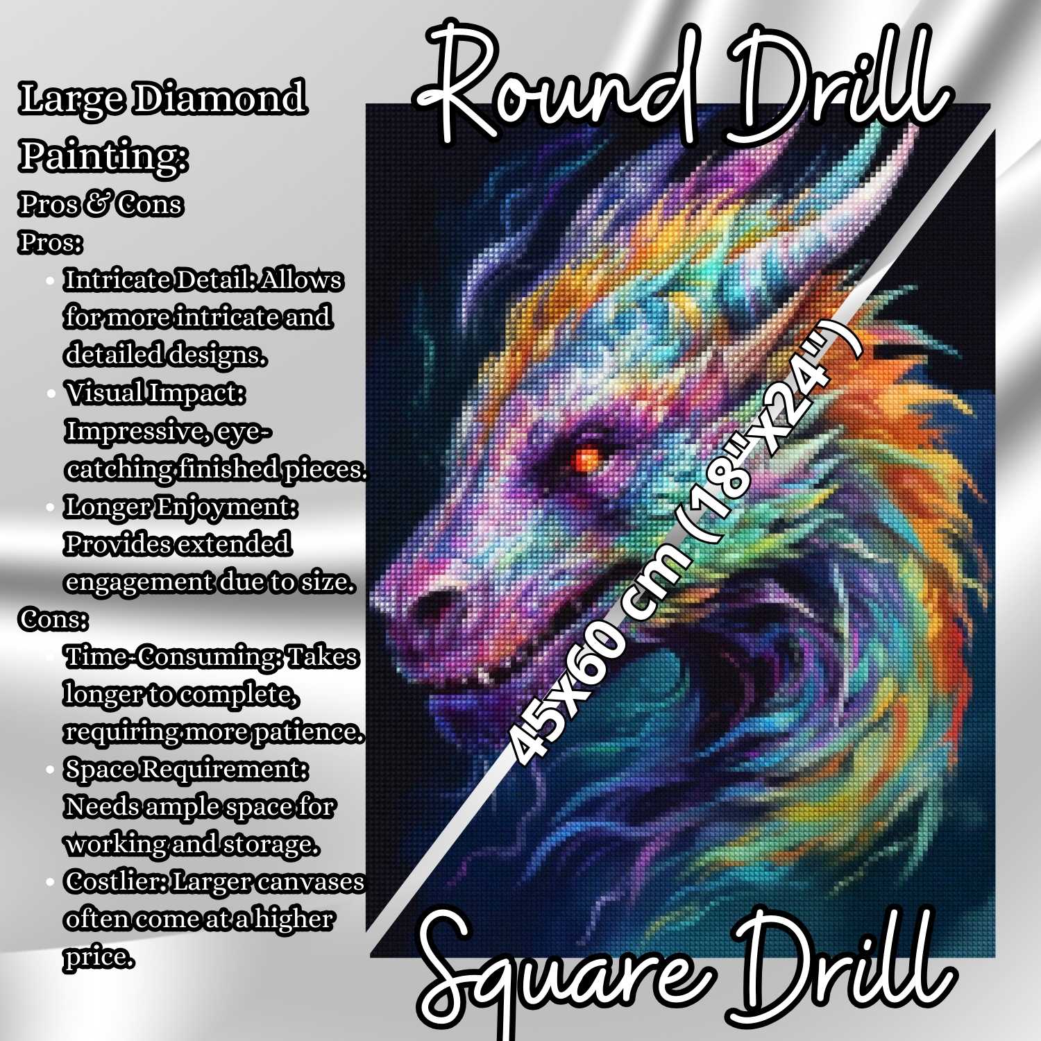 Chromatic Dragon - Dragon Diamond Painting Kit - YLJ Art Shop - YLJ Art Shop