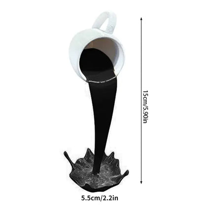 Spill Flow: Floating Coffee Cup Sculpture - YLJ Art Shop