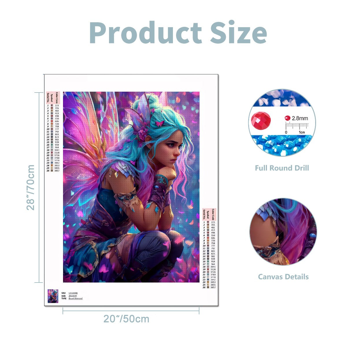 Prism Fluttera – 5D Diamond Painting Kit (50x70 cm / 20"x28") | Round Acrylic Drills