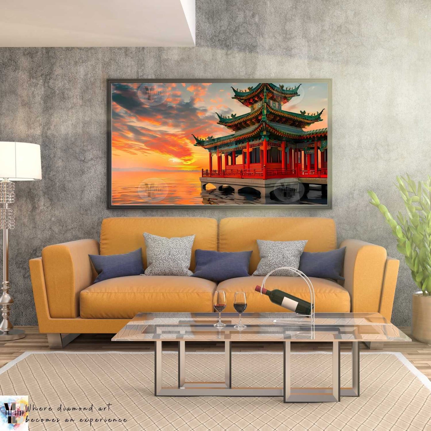 Enchanted Pavilion at Sunset - Landscape Diamond Painting Kit - YLJ Art Shop - YLJ Art Shop