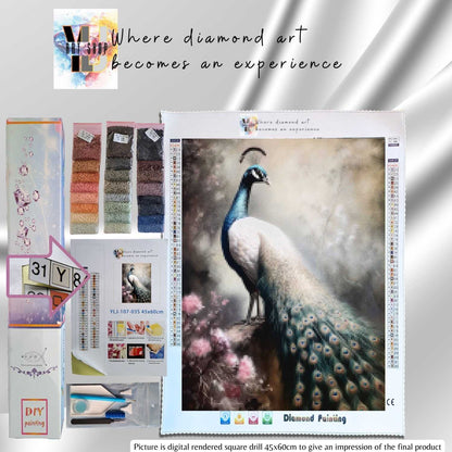 Ethereal Elegance - Peacock Diamond Painting Kit - YLJ Art Shop - YLJ Art Shop