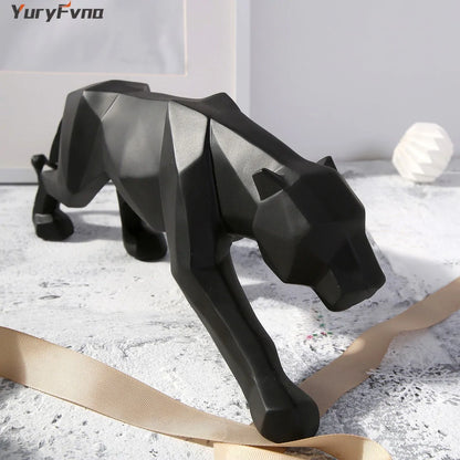 Elegance in Motion: Resin Leopard Statue - YLJ Art Shop