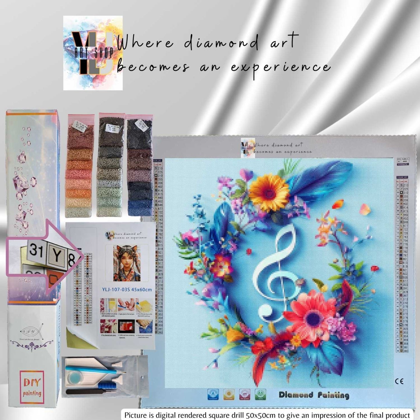 Feathers of Serenity - Flowers Diamond Painting Kit - YLJ Art Shop - YLJ Art Shop