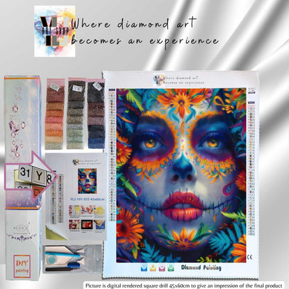 Festival Elegance - Día de los Muertos Diamond Painting Kit - YLJ Art Shop - YLJ Art Shop