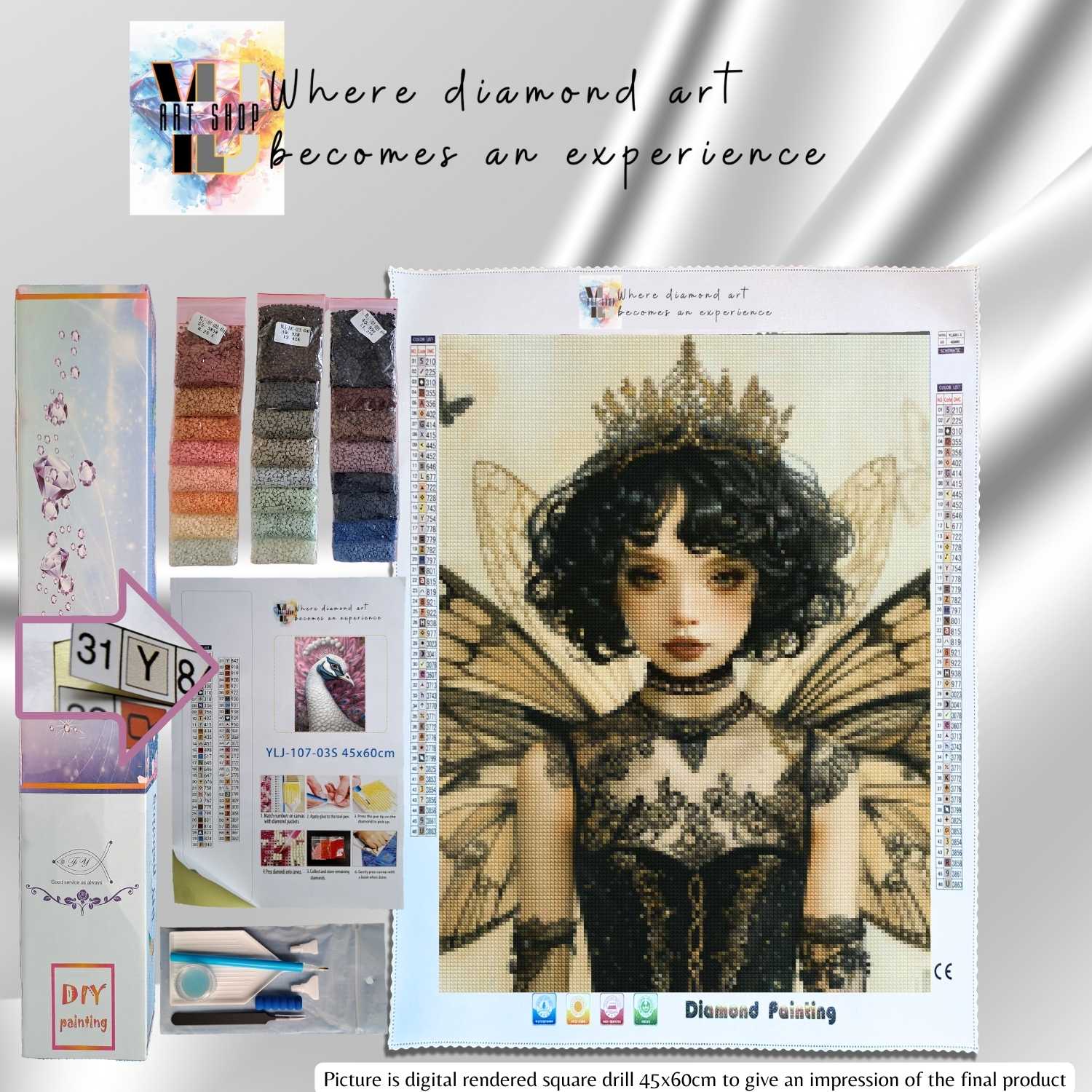 Gothic Butterfly Queen - Gothic Diamond Painting Kit - YLJ Art Shop - YLJ Art Shop