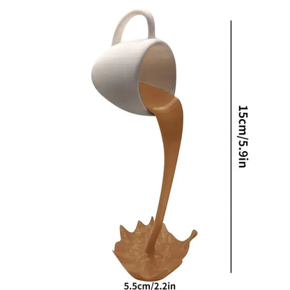 Spill Flow: Floating Coffee Cup Sculpture - YLJ Art Shop