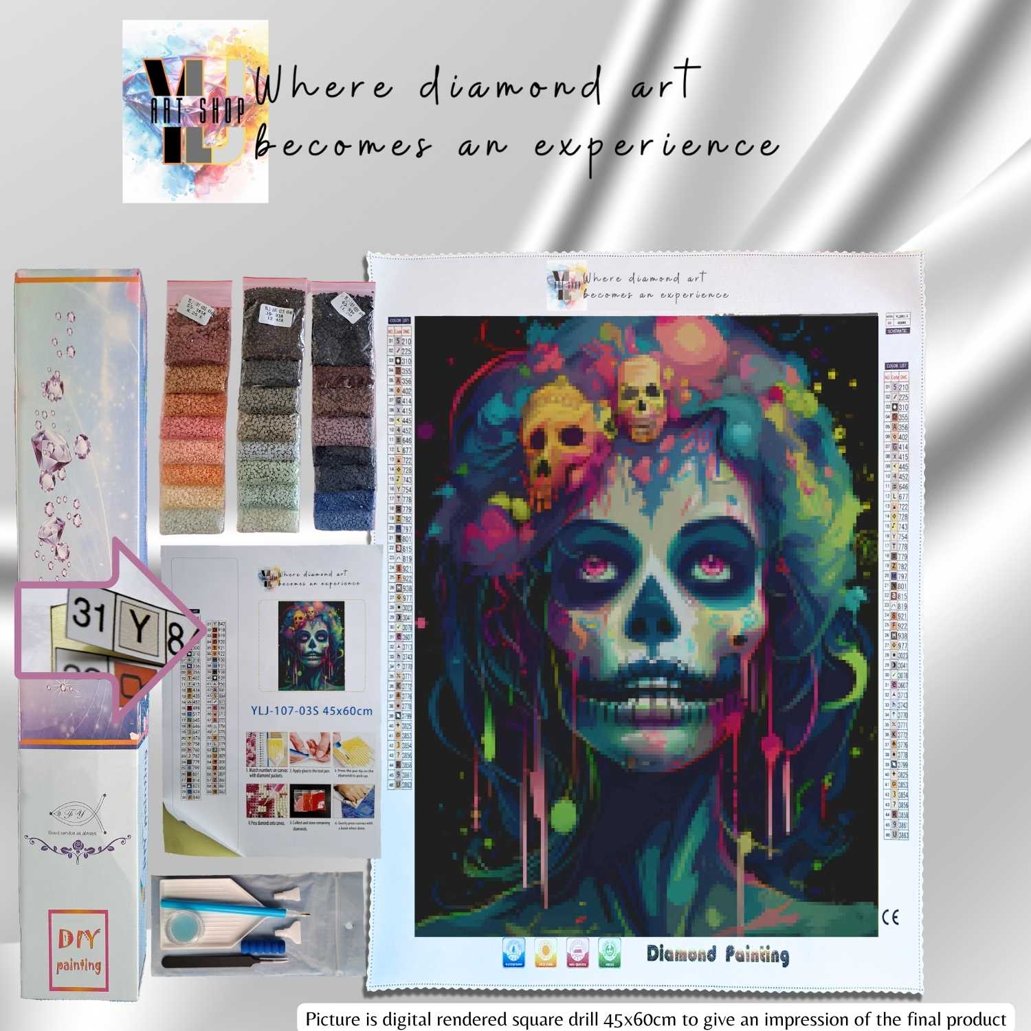 Nightmare Skull - Horror Diamond Painting Kit - YLJ Art Shop - YLJ Art Shop