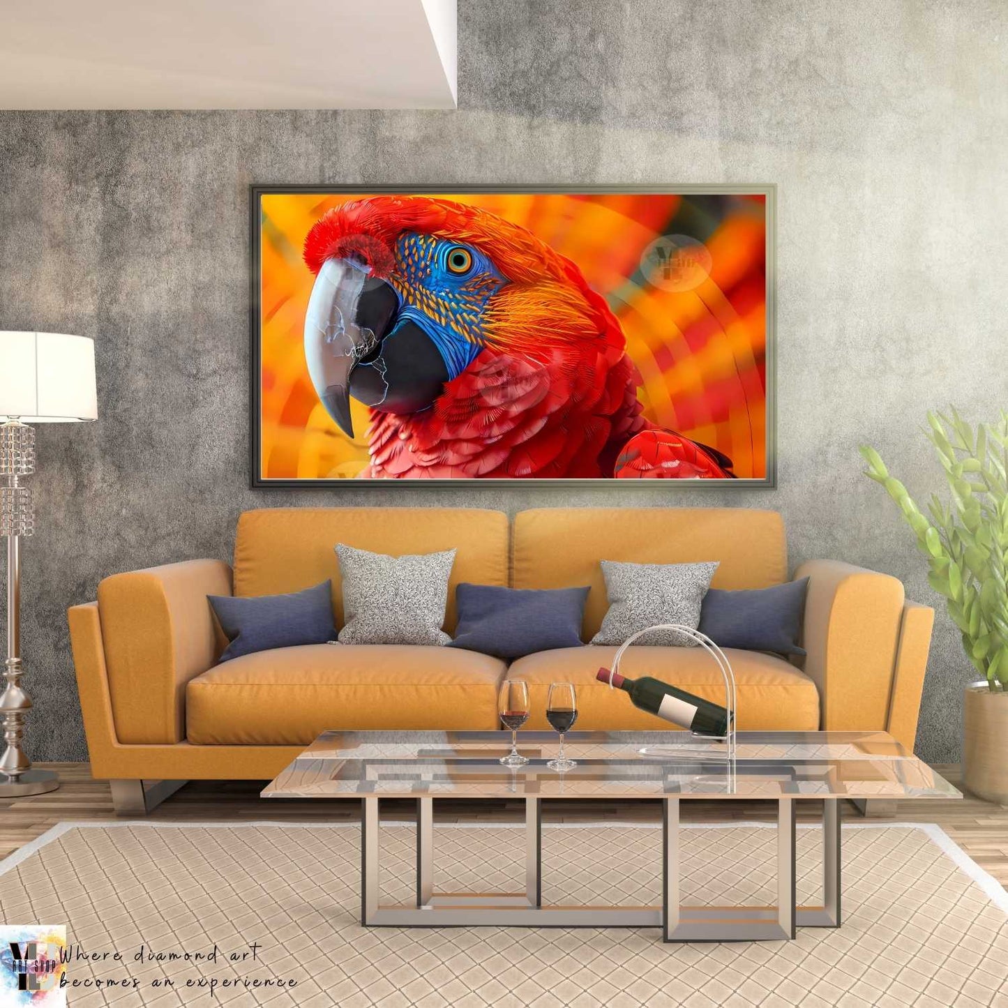 Radiant Scarlet Macaw - Parrot Diamond Painting Kit - YLJ Art Shop - YLJ Art Shop