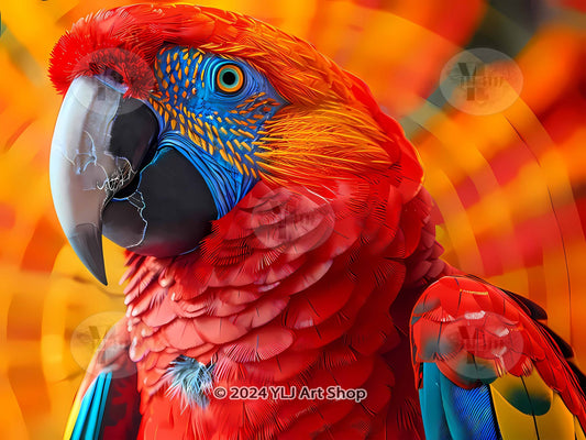 Radiant Scarlet Macaw - Parrot Diamond Painting Kit - YLJ Art Shop - YLJ Art Shop