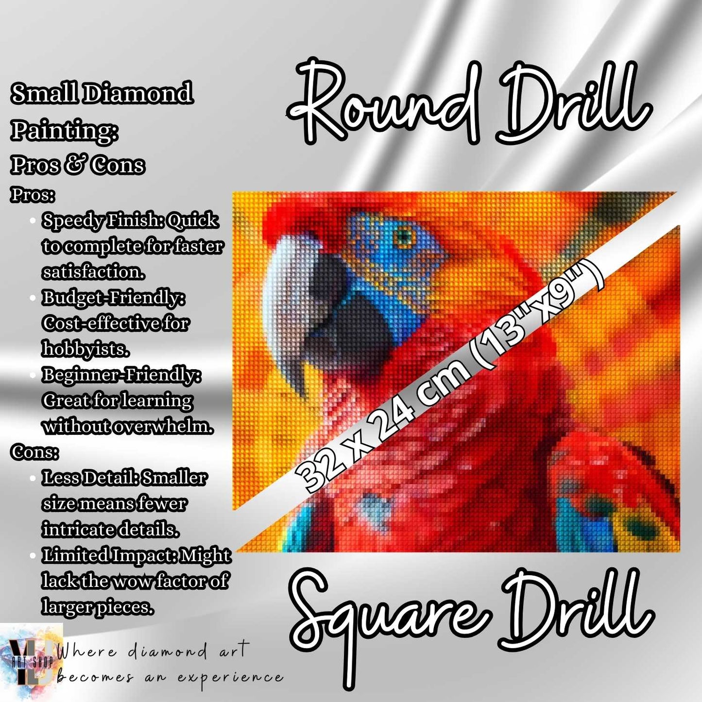 Radiant Scarlet Macaw - Parrot Diamond Painting Kit - YLJ Art Shop - YLJ Art Shop