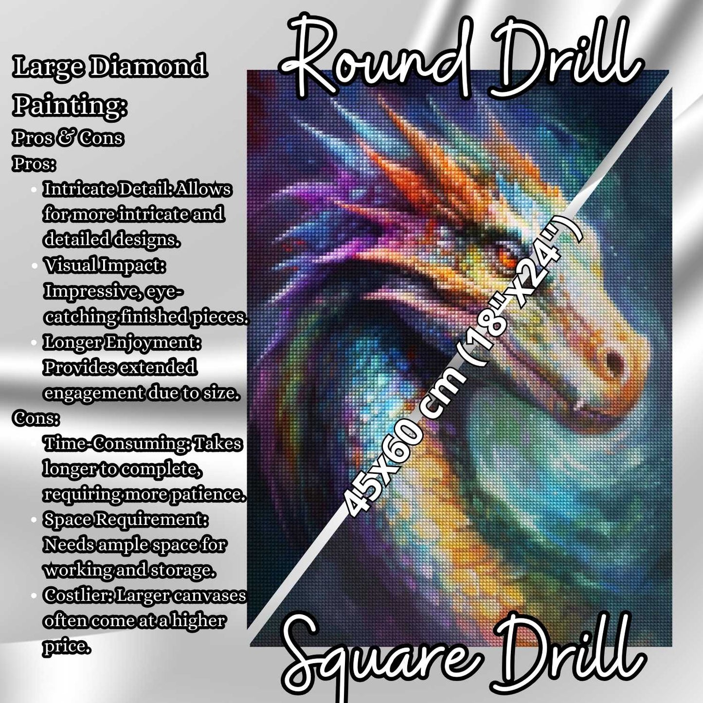 Rainbow Dragon - Dragon Diamond Painting Kit - YLJ Art Shop - YLJ Art Shop