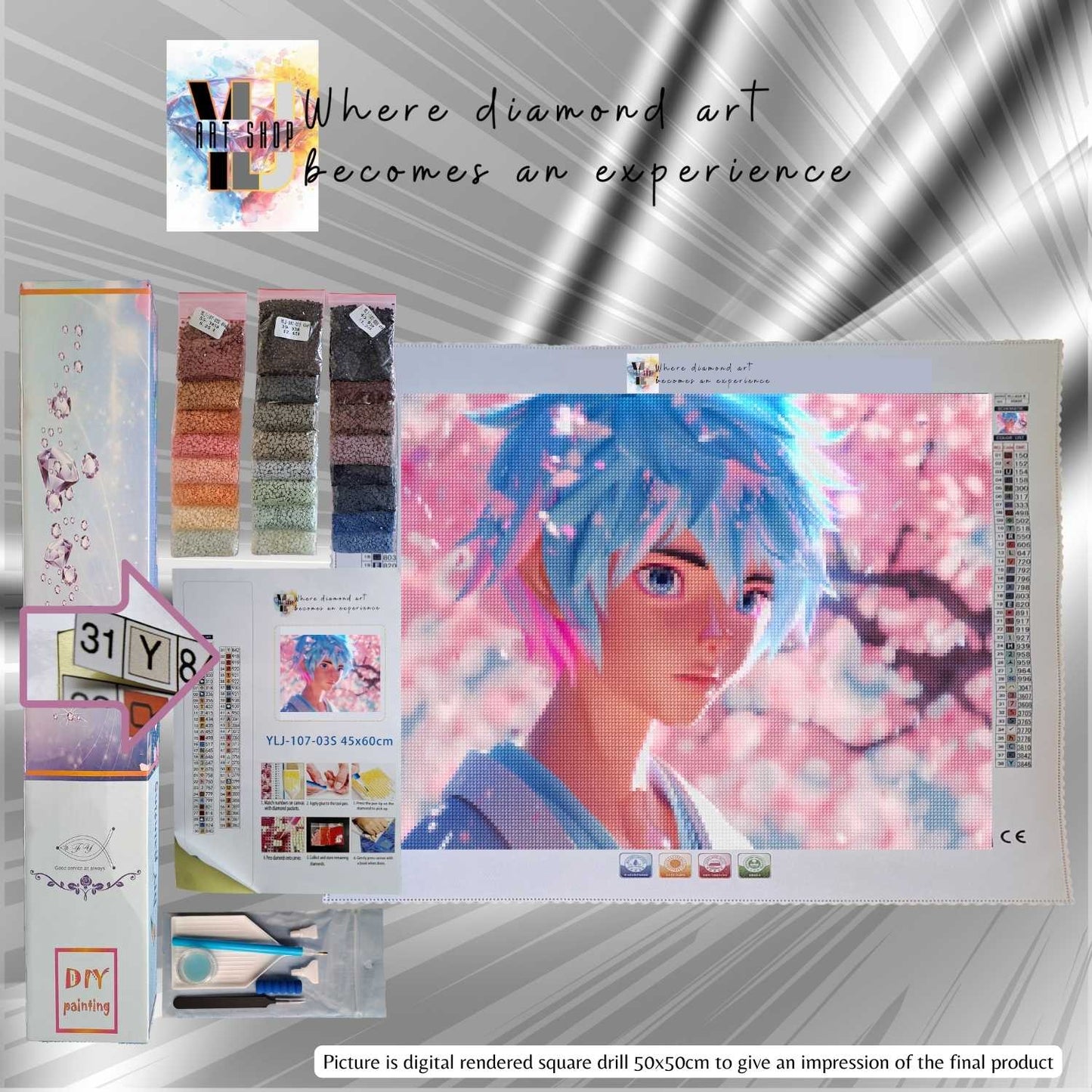 Sakura Breeze - Anime Diamond Painting Kit - YLJ Art Shop - YLJ Art Shop