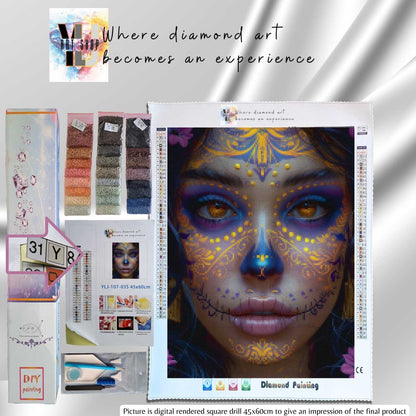 Sugar Skull Beauty - Día de los Muertos Diamond Painting Kit - YLJ Art Shop - YLJ Art Shop