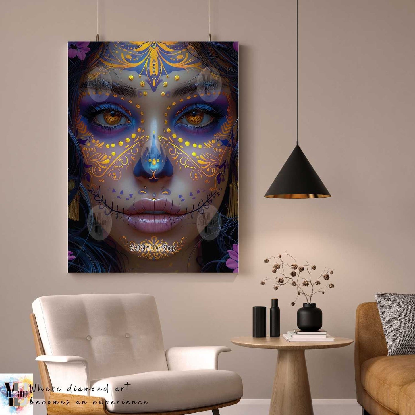 Sugar Skull Beauty - Día de los Muertos Diamond Painting Kit - YLJ Art Shop - YLJ Art Shop