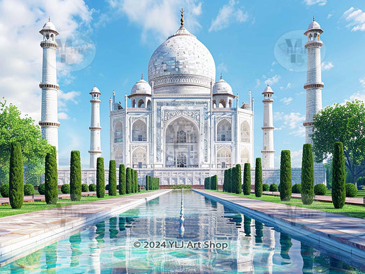 Taj Mahal Splendor - Landmarks Diamond Painting Kit - YLJ Art Shop - YLJ Art Shop