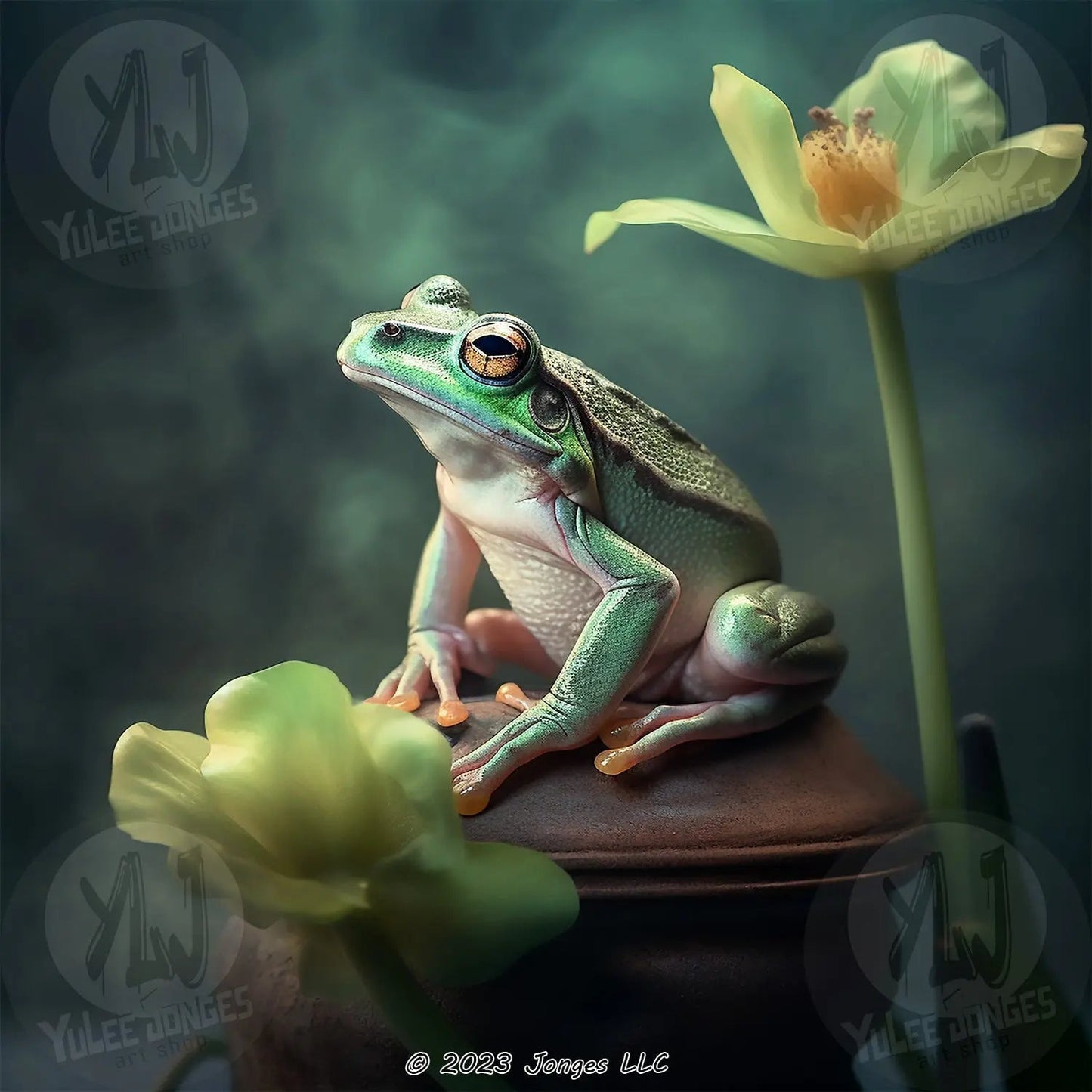 Budding Amphibian Beauty - Frog Diamond Painting Kit - YLJ Art Shop - YLJ Art Shop