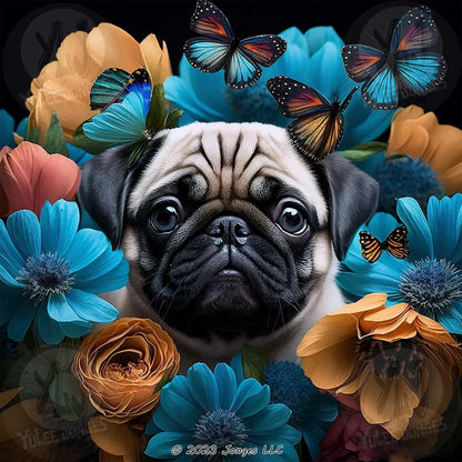 Butterfly Pug Puppy - Full Drill Diamond Painting Kit - YLJ Art Shop - YLJ Art Shop