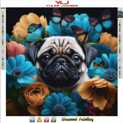 Butterfly Pug Puppy - Full Drill Diamond Painting Kit - YLJ Art Shop - YLJ Art Shop